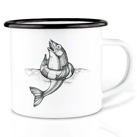 Mug / tasse émaillé - Bernd le poisson - 300ml