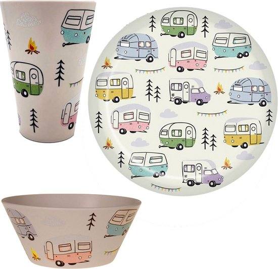 Ensemble de 4 Gobelets de Pique-nique en Plastique Recyclé rPET 450ml Wildwood - Caravane