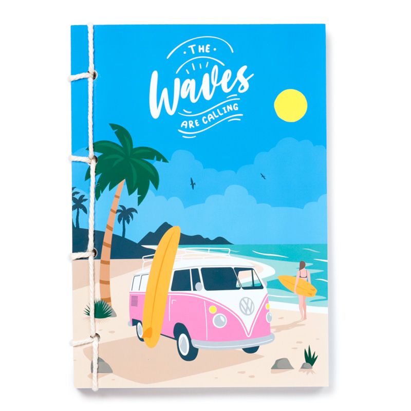 carnet A5 en papier de pierre -Combi Volkswagen T1 - The Waves are Calling