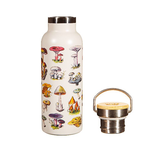 Gourde en métal champignon vintage