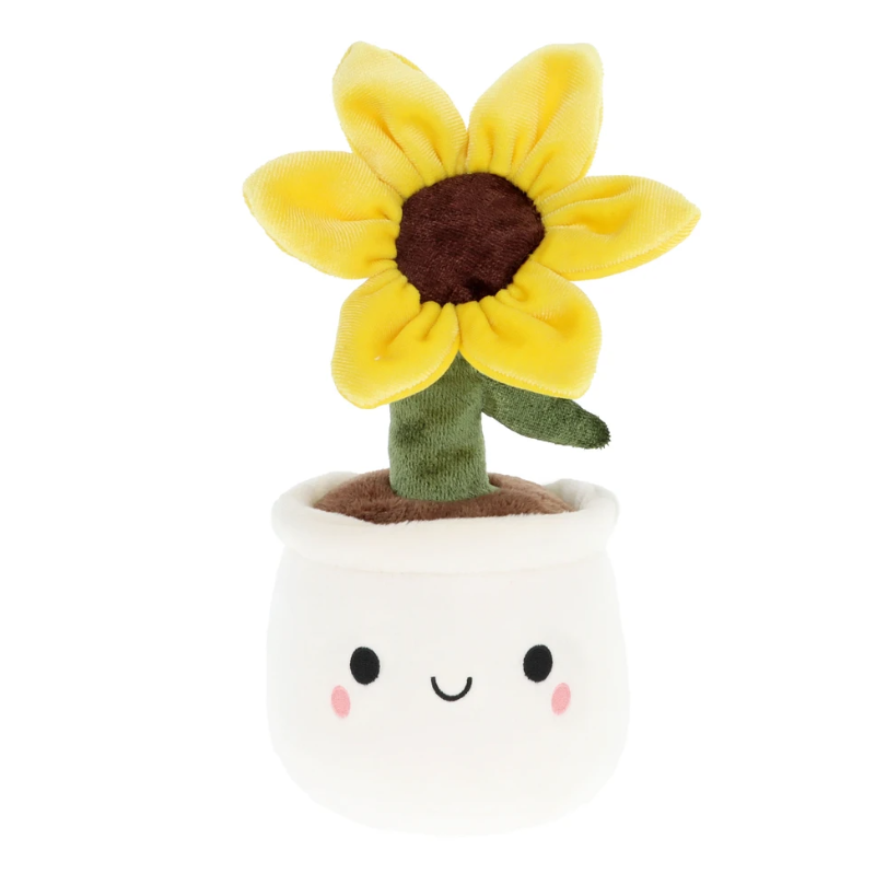 Mignonne petite peluche pot de fleur fun qui souri