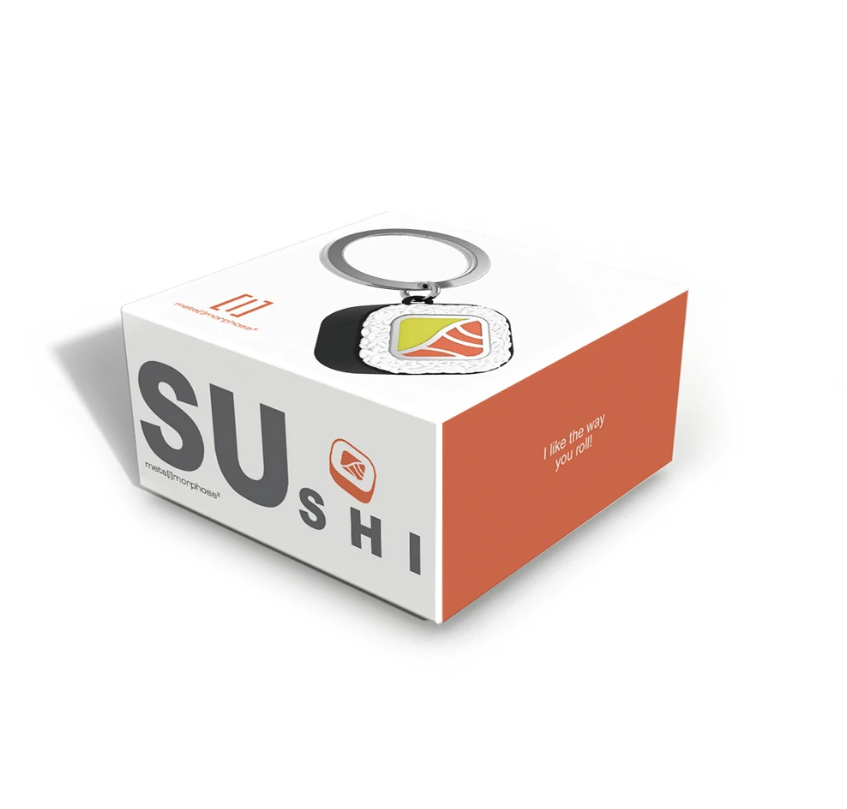 Porte clé metalmorphose maki 3D en métal massif japonais kawaii japonais pop culture