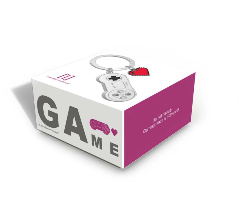 Porte clé metalmorphose fun manette de jeux vidéo en métal massif geek pop culture