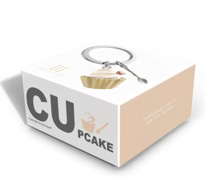 Porte clé metalmorphose fun gâteau cup cake a la vanille gourmand 3D en métal massif kawaii