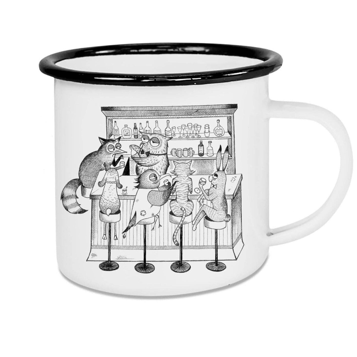 Mug / tasse en émail - bar d'animaux - 300ml