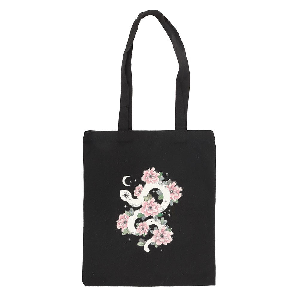 Tote bag / Sac fourre-tout en polycoton pour serpent floral