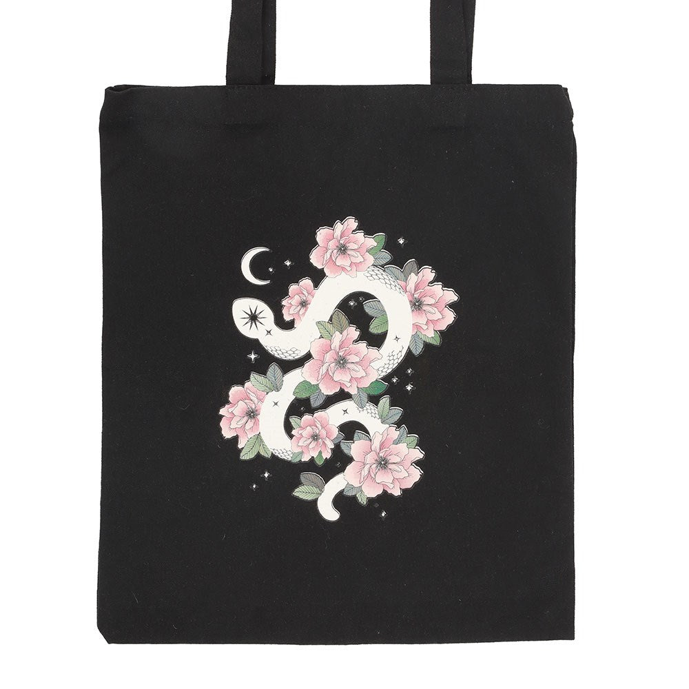Tote bag / Sac fourre-tout en polycoton pour serpent floral