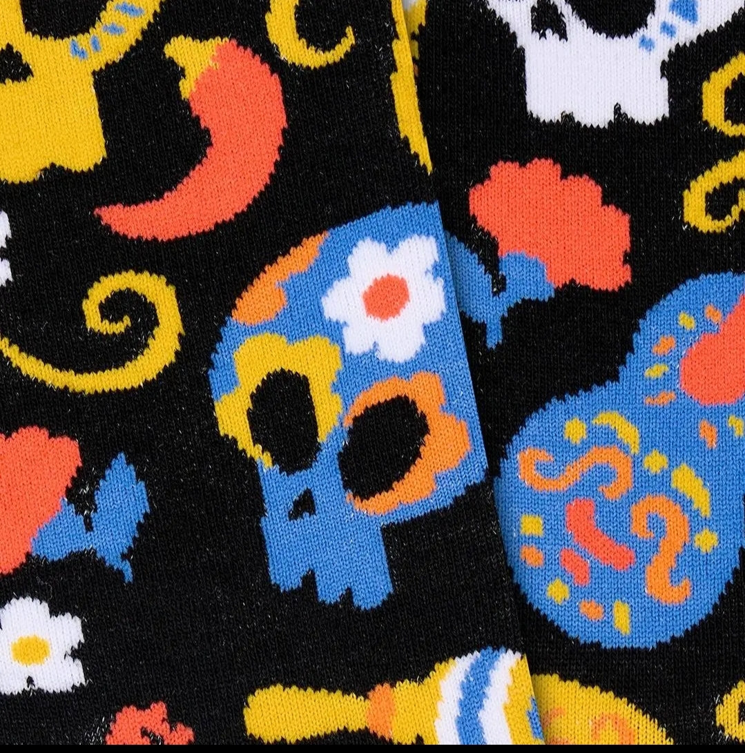 Chaussette santa muerte tête de mort mexicain