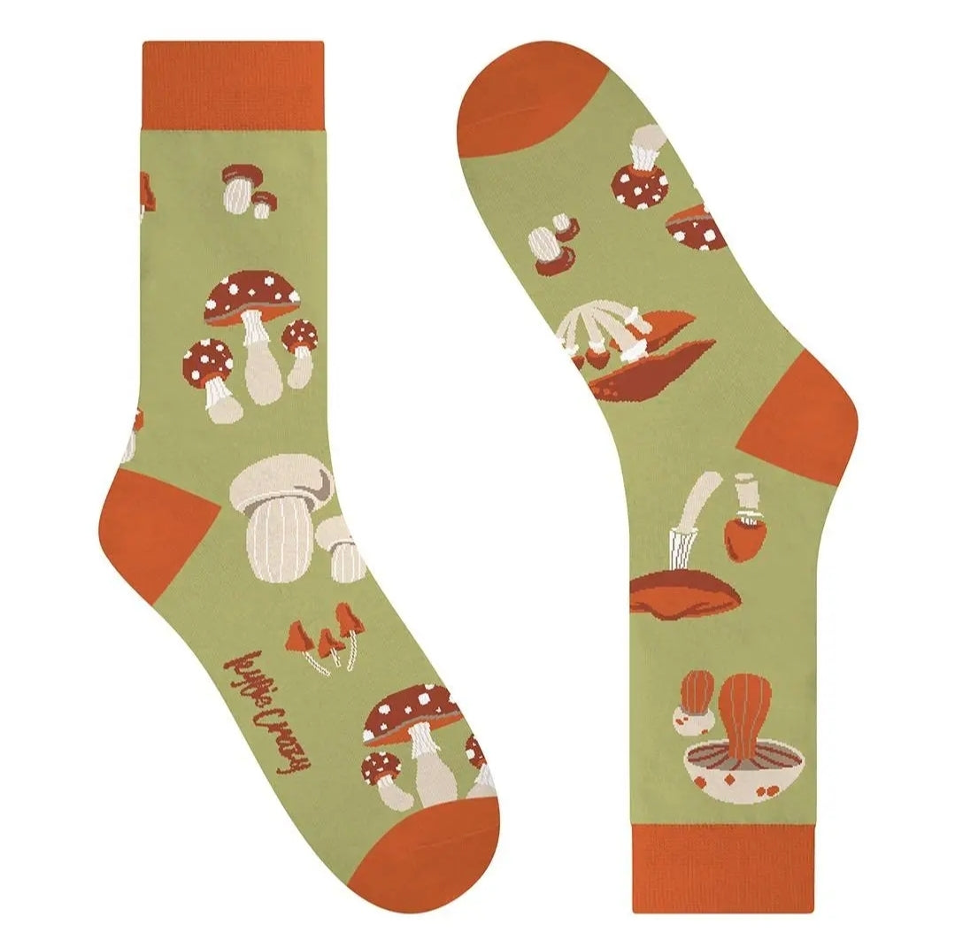 Chaussette champignons retro