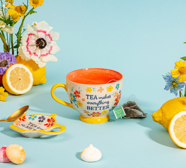 Tasse Folk Floral colorée tea time vintage rétro