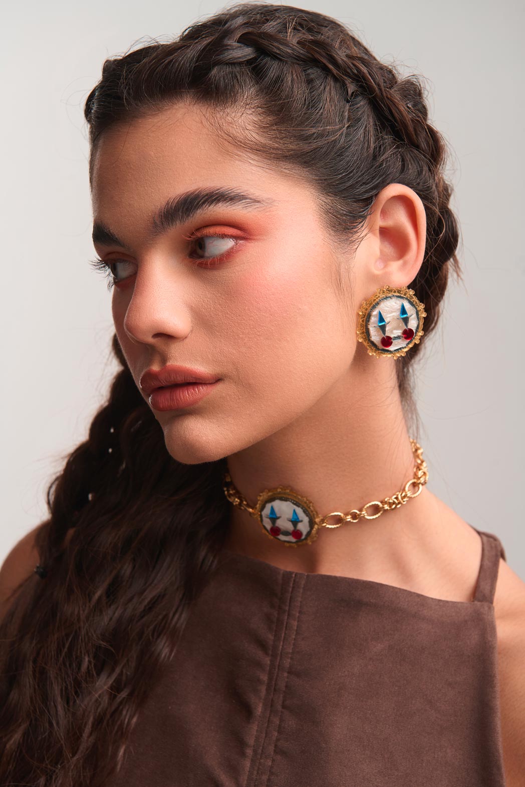 Boucle d'oreille Clownette en Plexiglass Pop Art Face