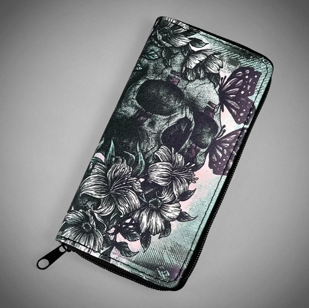 Portefeuille butterflies skull tatto hyraw