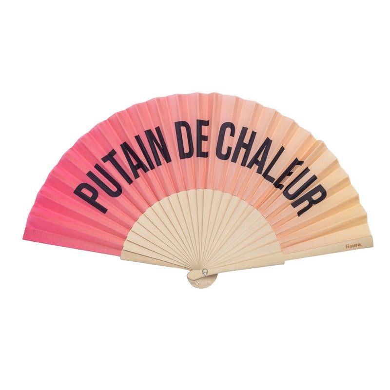 Eventail " putain de chaleur " coloré