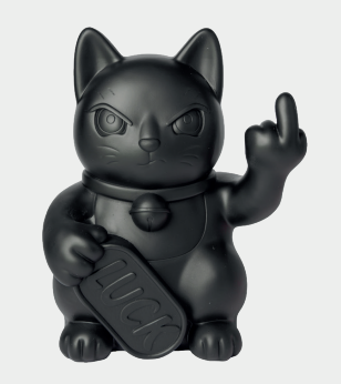 Petite figurine de chat chanceux noir maki neko fuck
