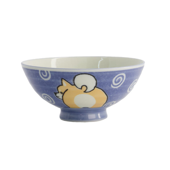 Bol Kawaii chien Shiba bleu