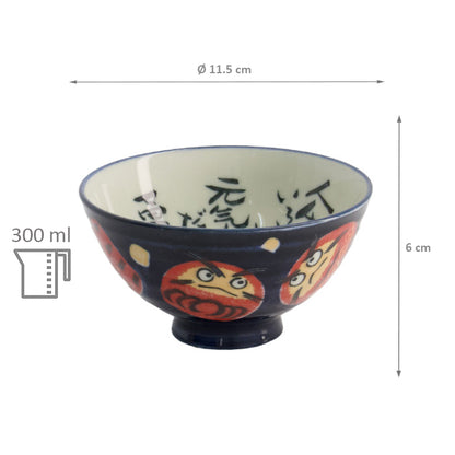 Bol bleu foncé Kawaii Daruma