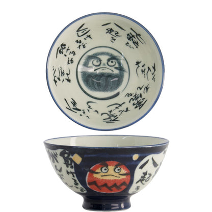 Bol bleu foncé Kawaii Daruma