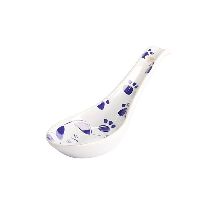 Cuillère a ramen maneko chat bleu kawaii