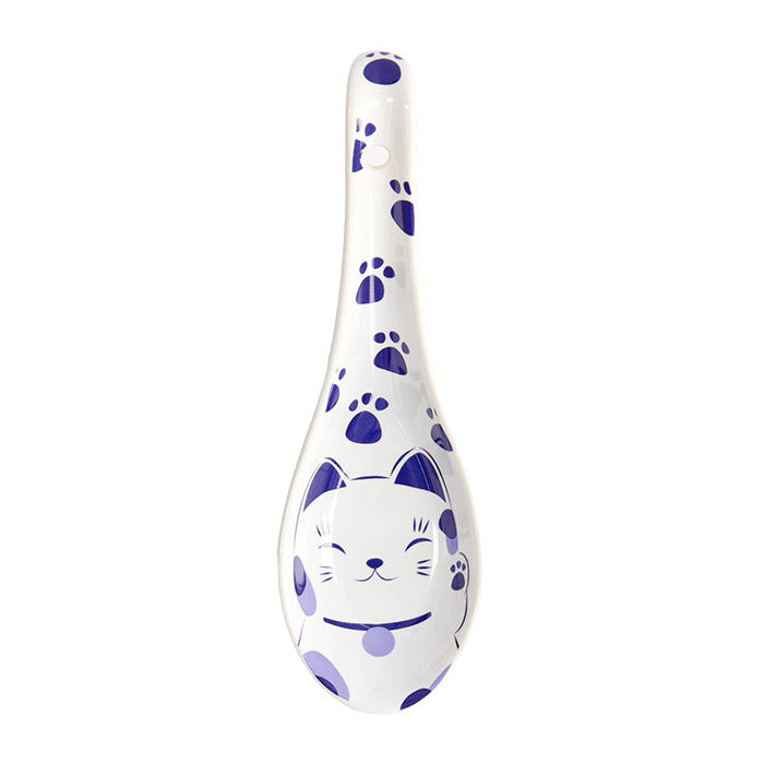 Cuillère a ramen maneko chat bleu kawaii