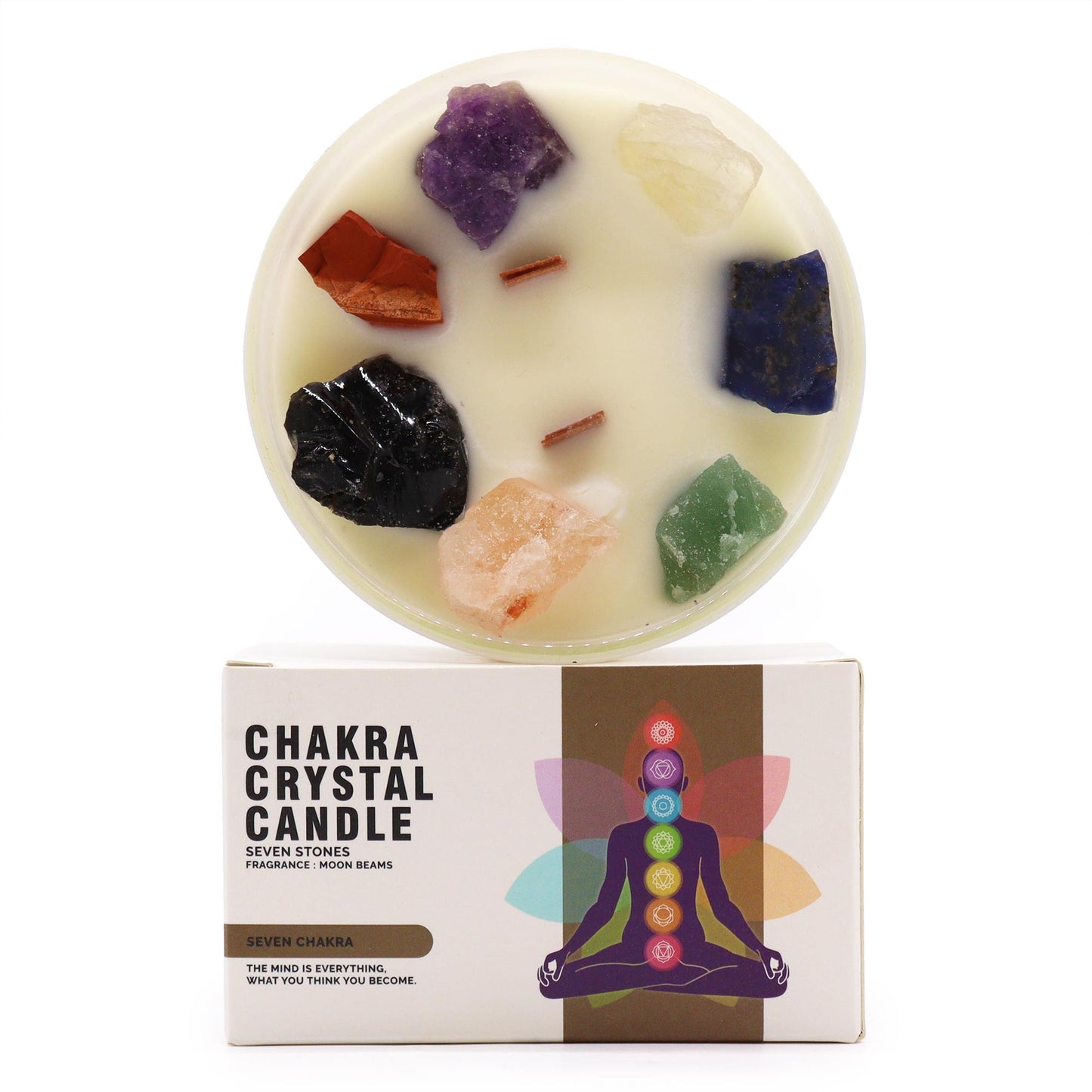 Grandes Bougie Chakra de Cristal - Sept Chakra