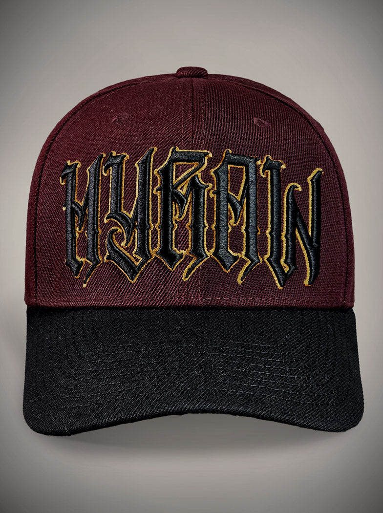 Casquette oni skull squelette démoniaque rouge bordeaux et noir