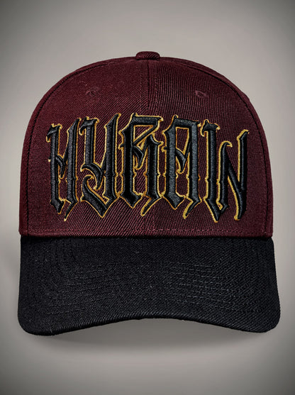 Casquette oni skull squelette démoniaque rouge bordeaux et noir