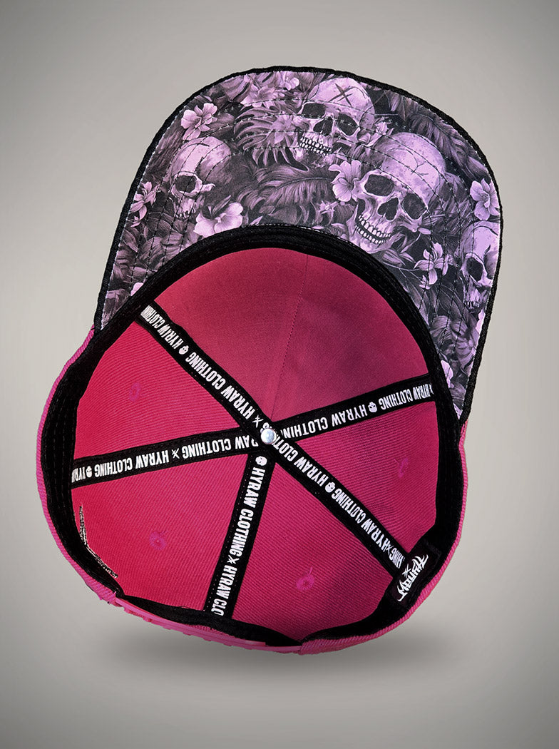 Casquette pink lagoon tête de mort rose