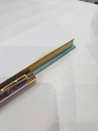 Défaut Carnet journal de gratitude multicolore avec stylo en améthyste