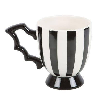Mug / tasse a rayre et anse aille de chauve souris style tim burton