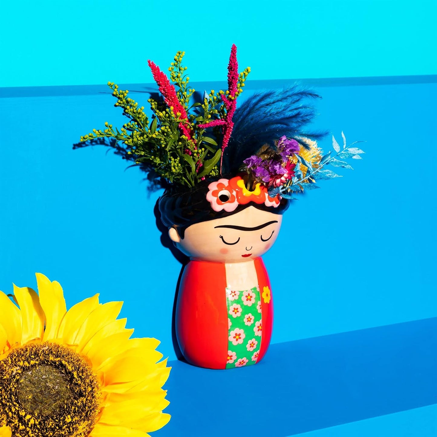 Pot de fleur Frida Kahlo rouge