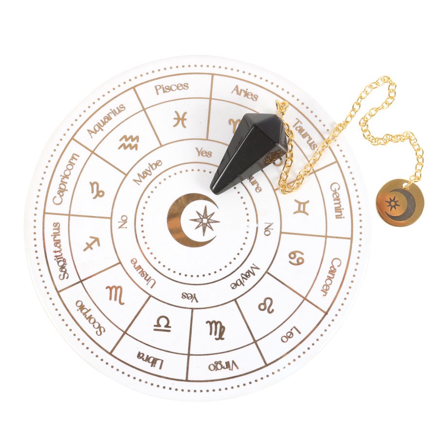 Kit de divination avec pendule de la roue d'astrologie avec lune