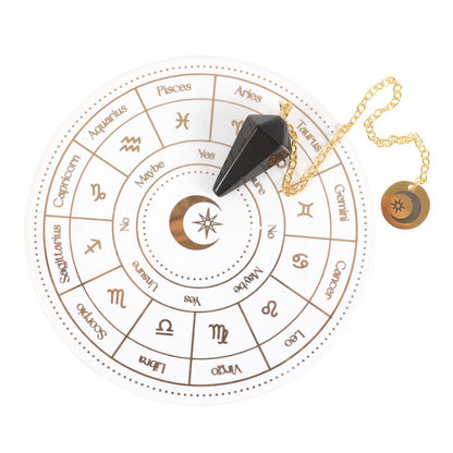 Kit de divination avec pendule de la roue d'astrologie avec lune