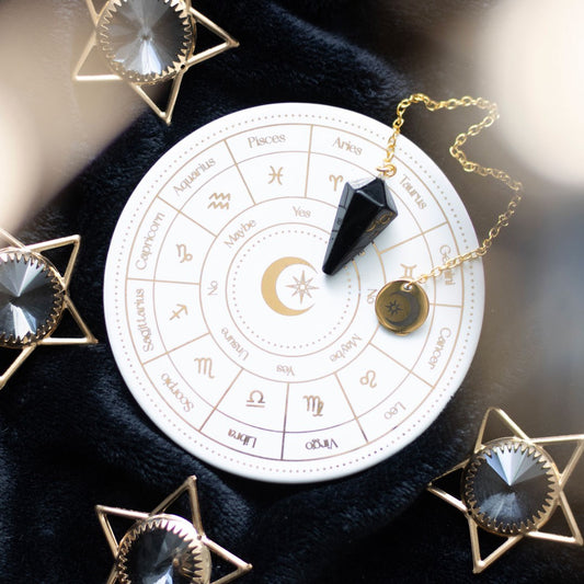 Kit de divination avec pendule de la roue d'astrologie avec lune