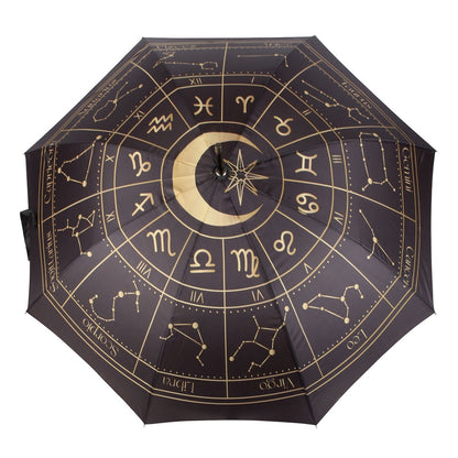 Parapluie astrologie noir et doré