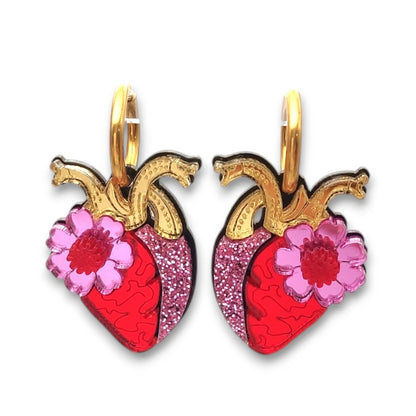 Boucles d'oreilles en forme de cœur anatomique