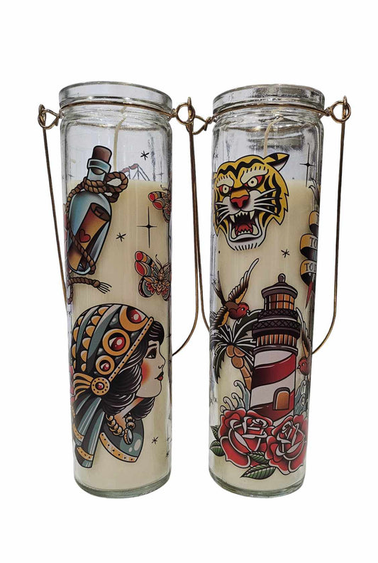 Bougie old schoot tatto rétro vintage