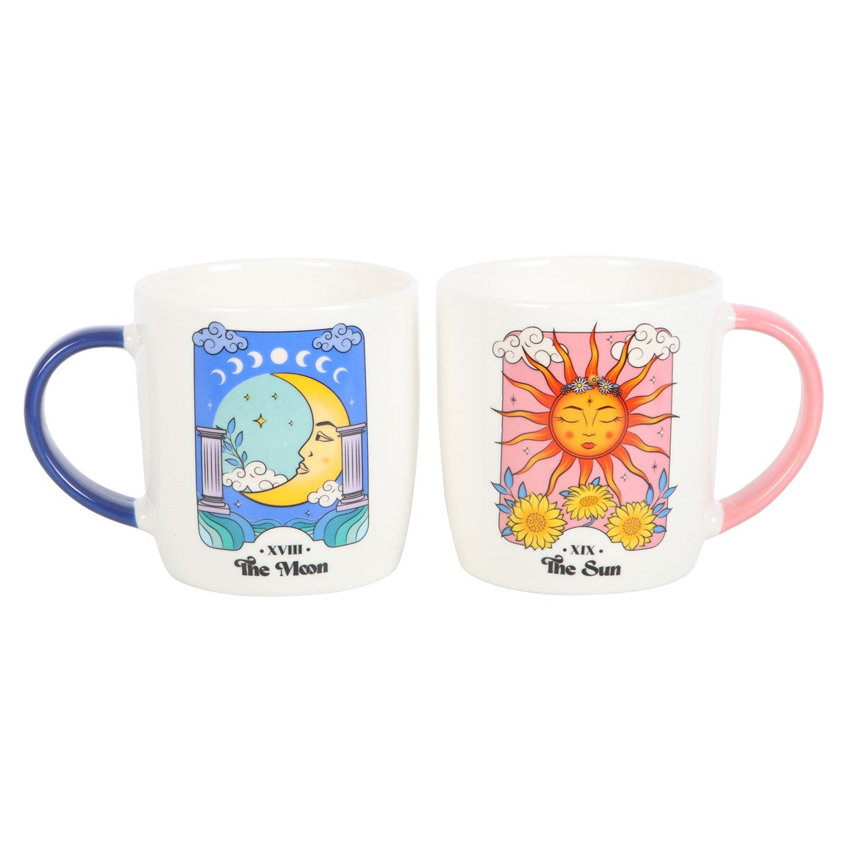 Ensemble de mugs célestes Soleil et Lune