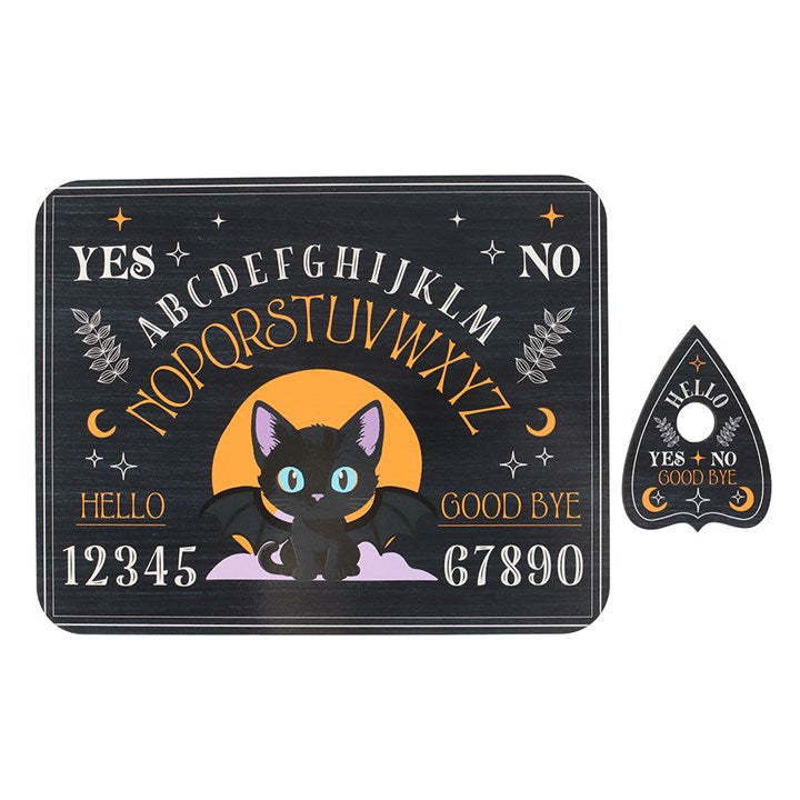 Planche de ouija avec chat chauve souris witchy gothic