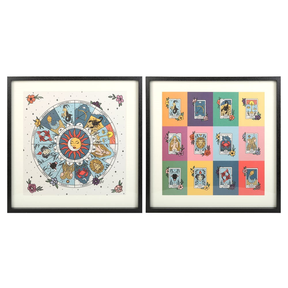 Cadre du zodiaque et carte de tarot coloré