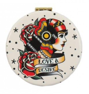 Miroir De Poche Tattoo Retro Pin up 6cm