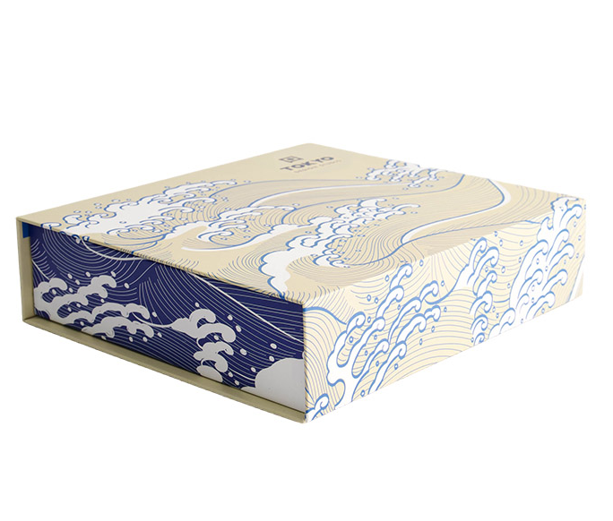 Coffret cadeau assiettes à sushi japonais kawaii vague hokusai