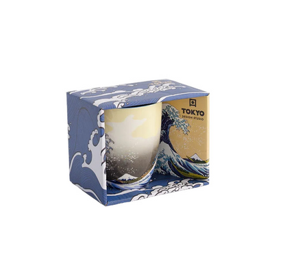 Mug Kawaii Hokusai " grande vague de Kanagawa "