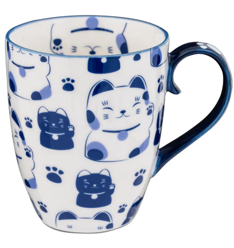 Mug Kawaii maneko bleu cat 380 ml