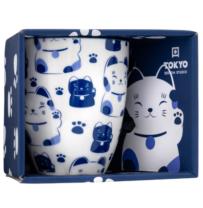 Mug Kawaii maneko bleu cat 380 ml