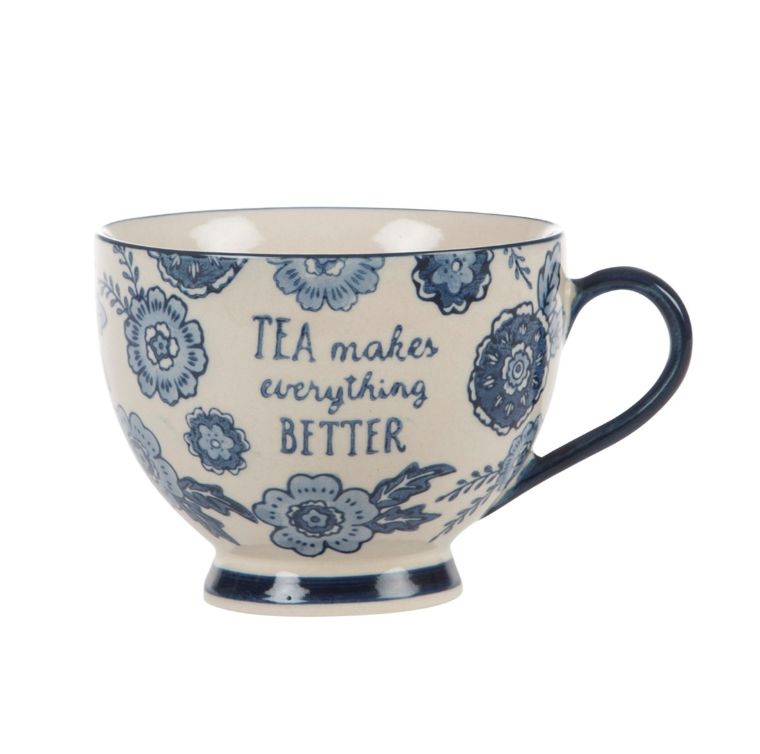 Tasse / mug à fleur bleu tea 400 ml