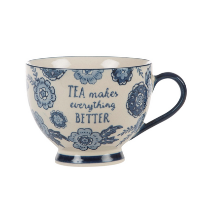 Tasse / mug à fleur bleu tea 400 ml