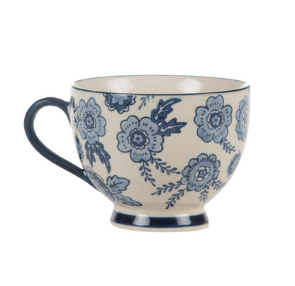 Tasse / mug à fleur bleu tea 400 ml