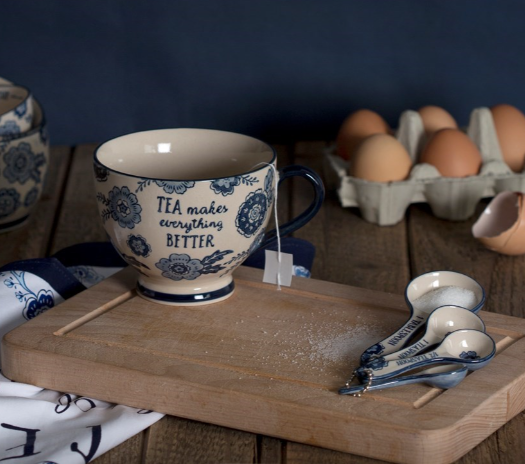 Tasse / mug à fleur bleu tea 400 ml