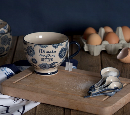 Tasse / mug à fleur bleu tea 400 ml