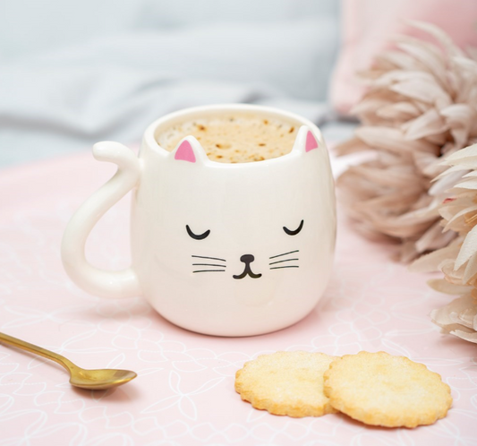 Tasse / Mug chat mignon blanc